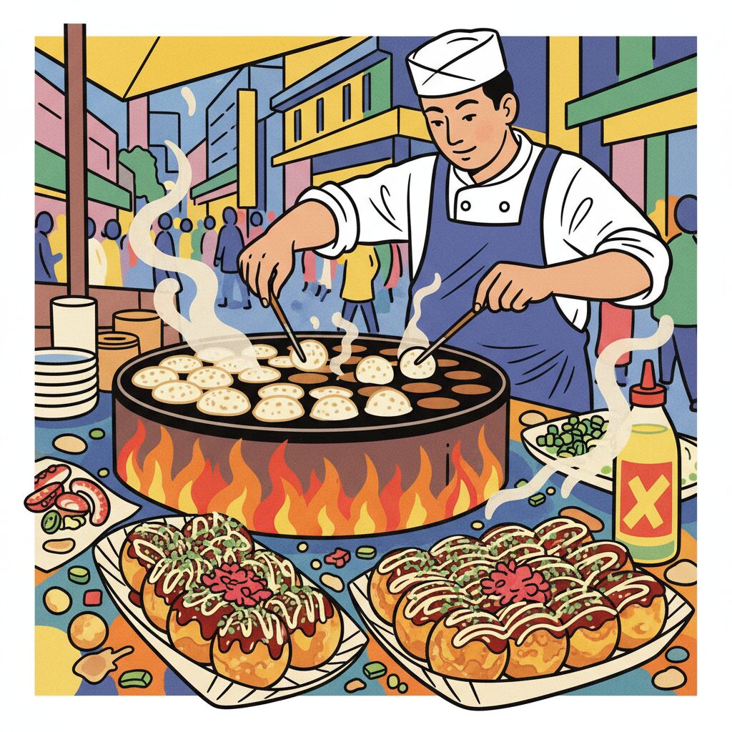 osaka-takoyaki-cooking