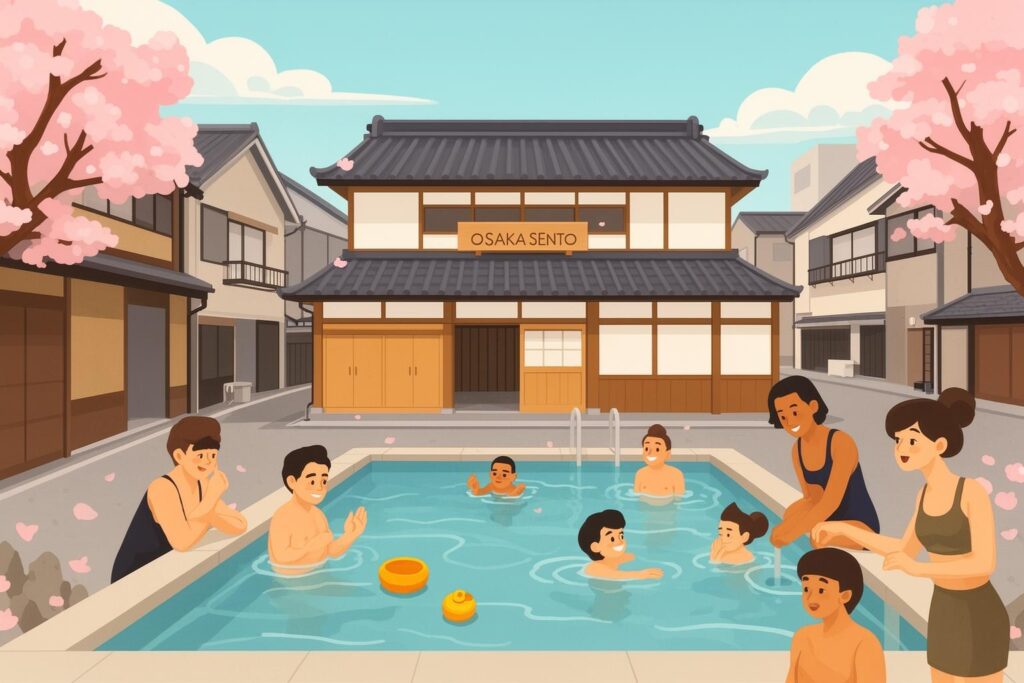Sentō Drawing Connecting with Locals: A Guide to the Social Rituals of Osaka’s Sentō ...