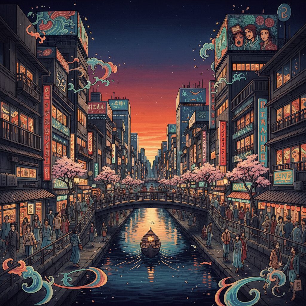 shinsaibashi-night-street